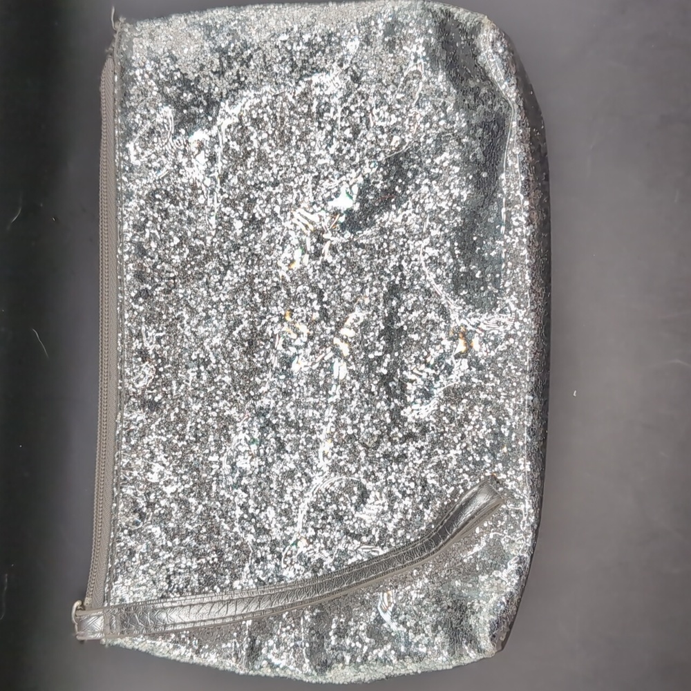 Silver Glitter Wristlet